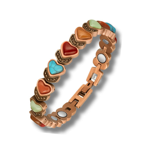 Pulsera Magnética de Cobre con Piedras Naturales